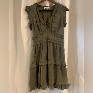 PINCH Tiered Green Mini Dress Size Large